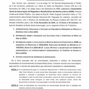 Assembleia Geral Ordinária . Convocatória